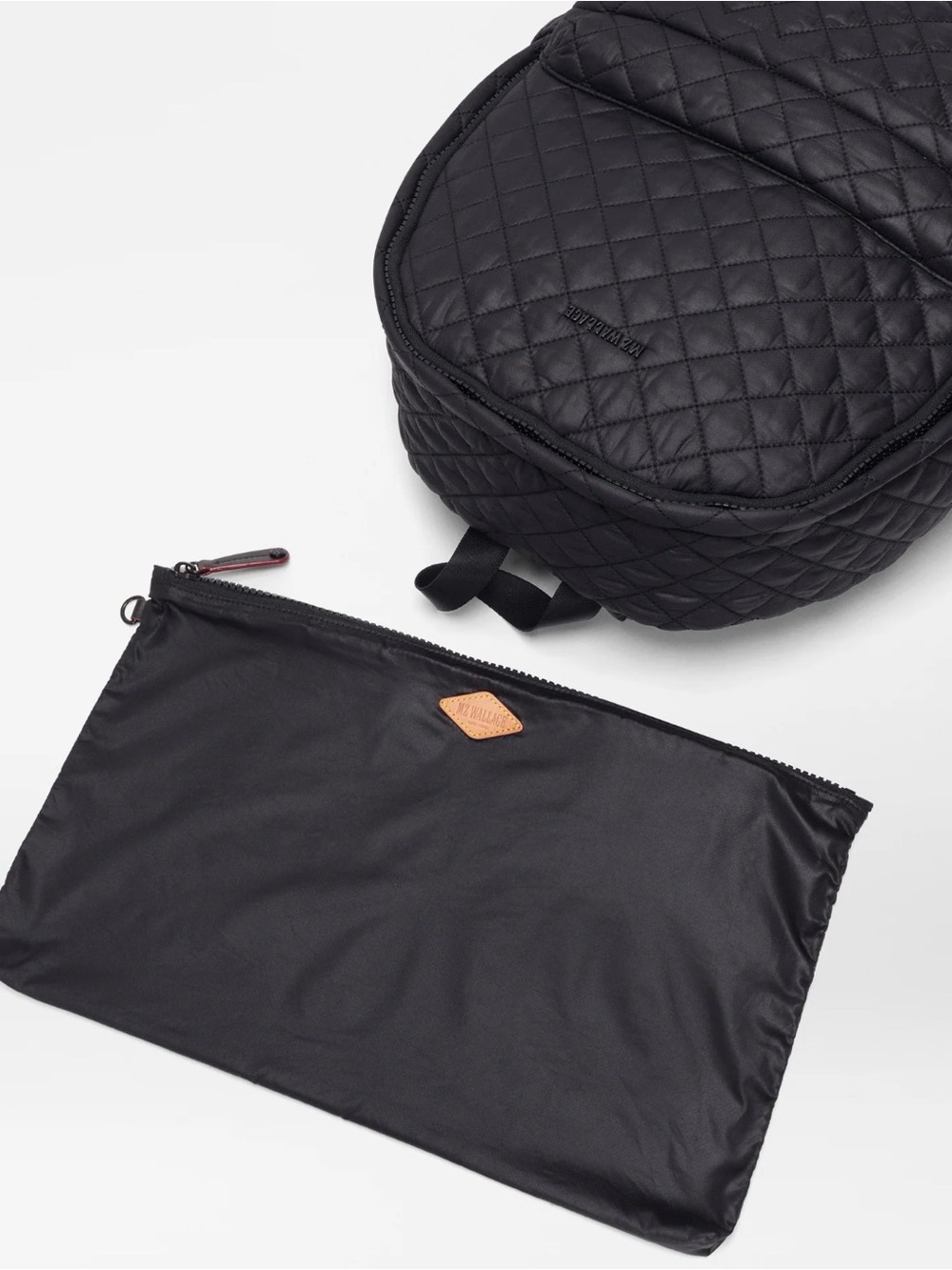 MZ Wallace Black Quilted Backpack with Red Trim - Picture 3 of 7